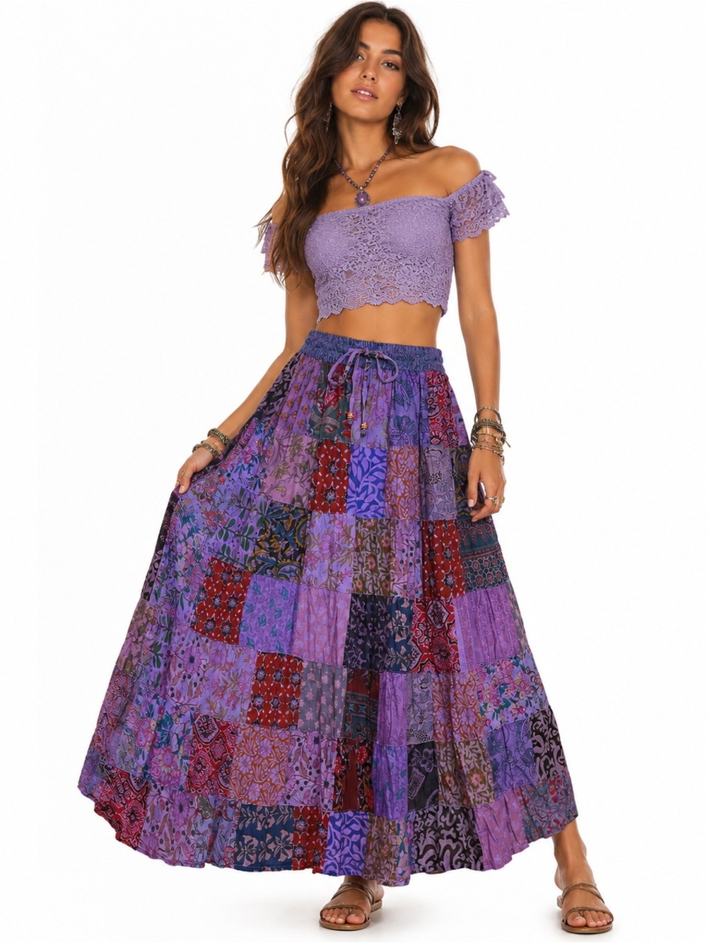Hippie Forever Handmade Patchwork Skirt Womens SZ OS Enchanted Dreamy Boho Fairy
